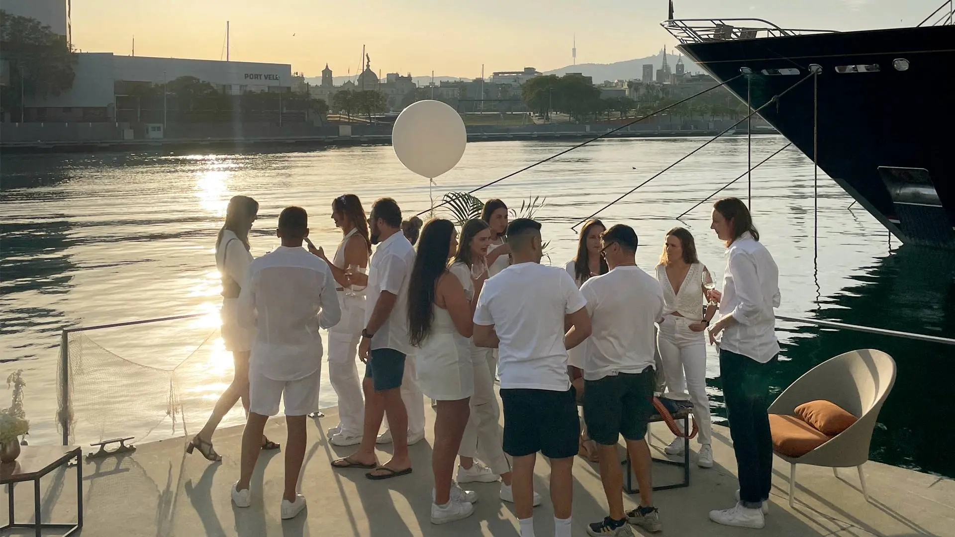 Marina Port Vell - Crew Lounge terrace - crew parties &ndash; white party &ndash; sunset &ndash; marina 