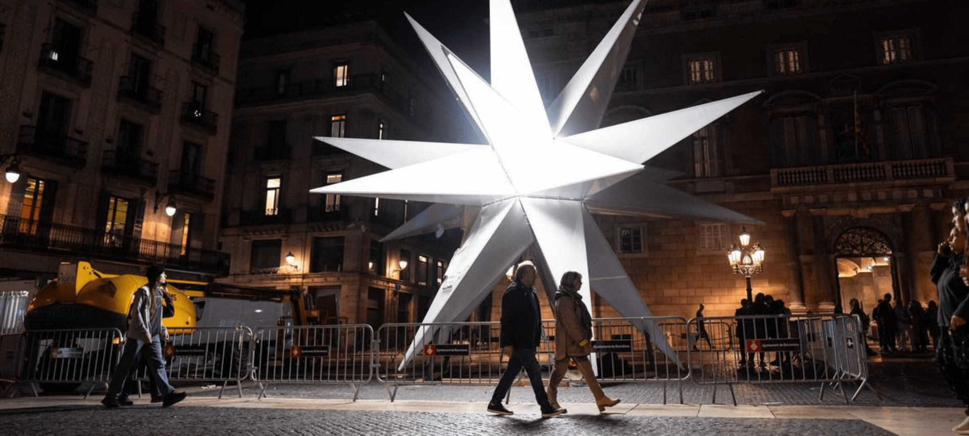 Image of the star placed in Sant Jaume square in Barcelona.