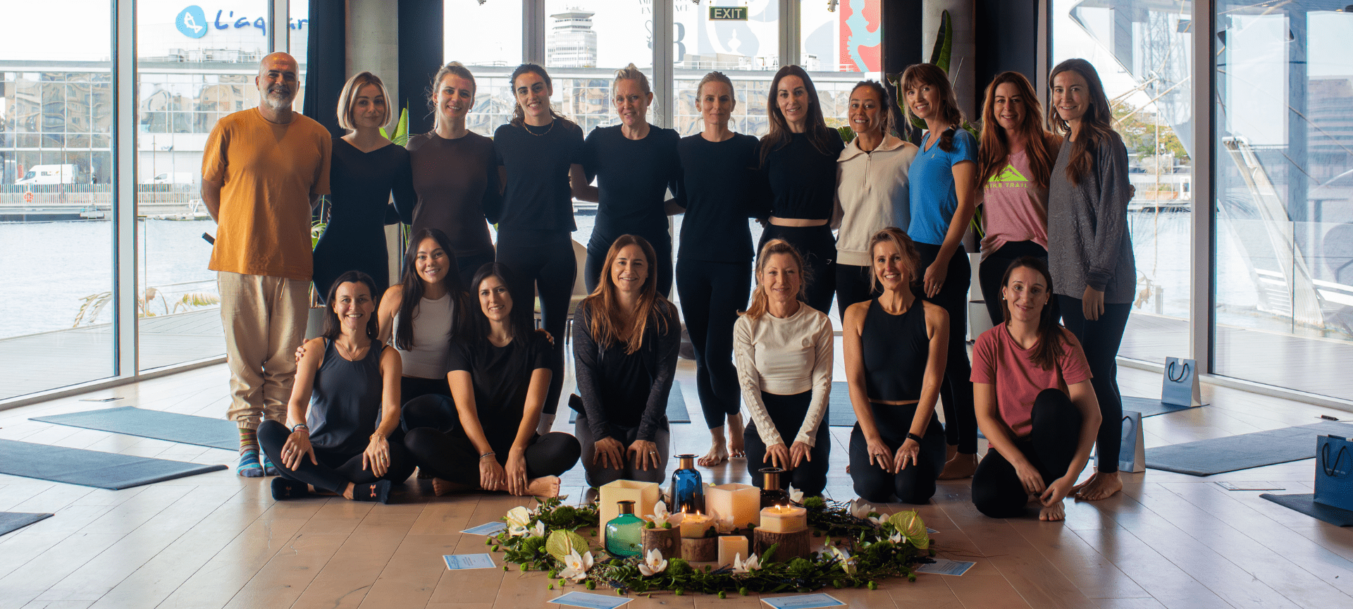Photo of all participants at the yoga and wellness event.