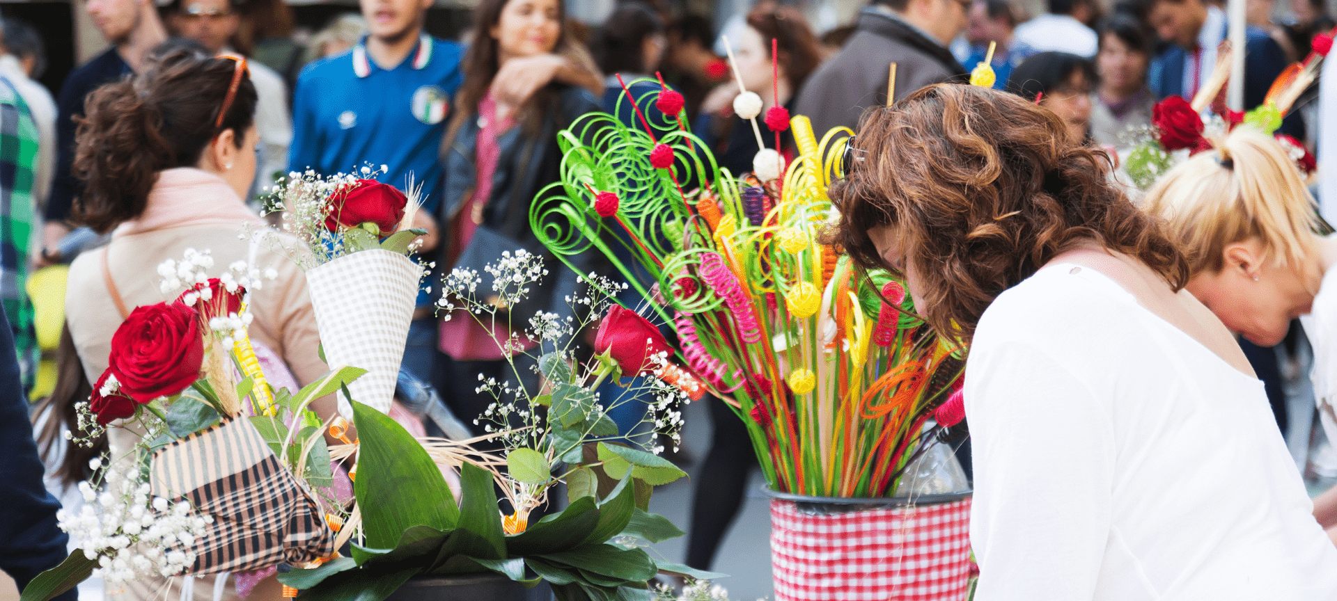 Red roses and a book – traditional symbols of Sant Jordi in Barcelona