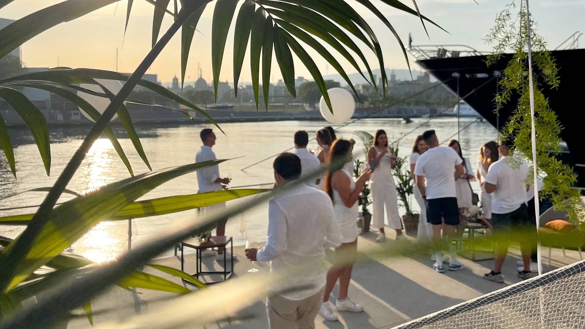 Marina Port Vell - Crew Lounge terrace - crew parties – white party – sunset 